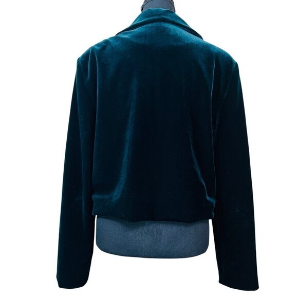 Emil Rutenberg Green Velvet Button Short Blazer Jacket Size L - Picture 3 of 8